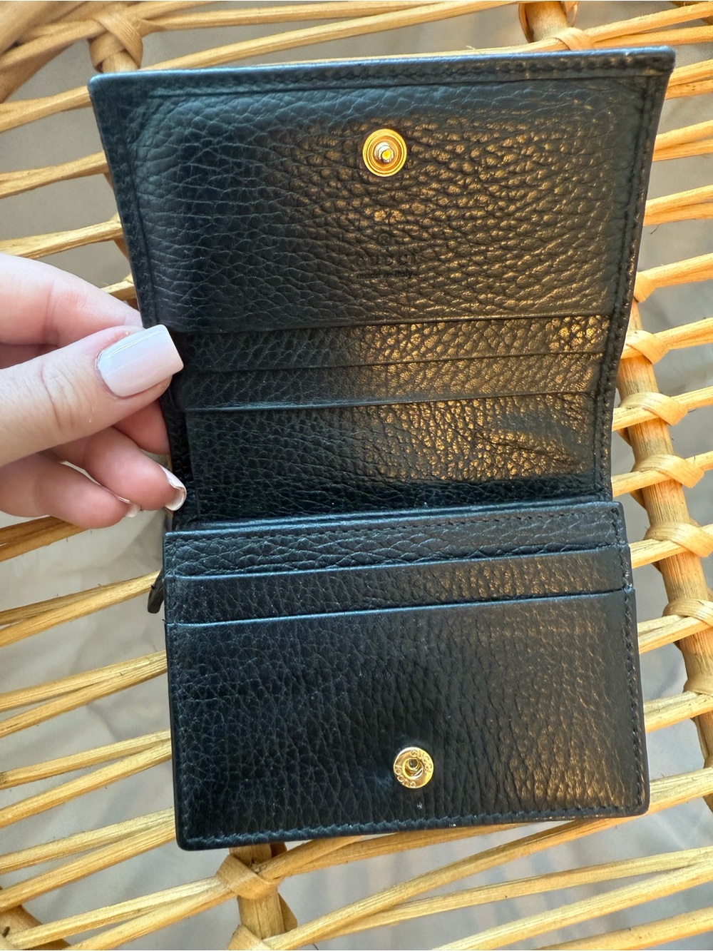 Gucci Black Leather GG Marmont Small Card Holder Wallet - Picture 3 of 6
